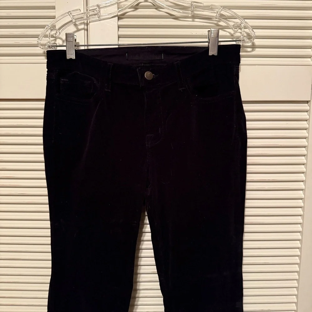 J BRAND Jeans Black Velvet Skinny Leg Mid Rise Pants Women's Waist Size 29 - Picture 3 of 7